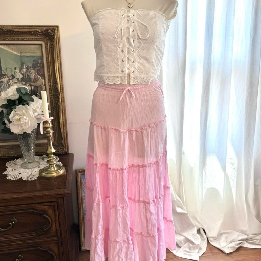 Pink Tiered Skirt